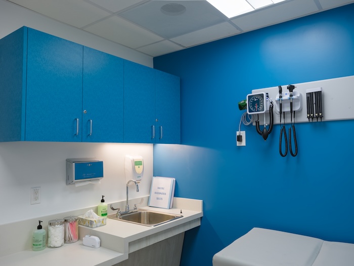 Interior of an Ocean Pediatrics patient room.