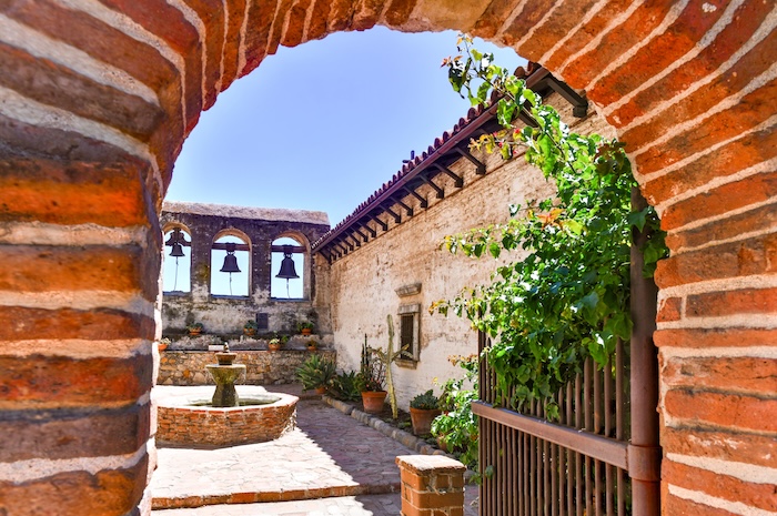 The mission at San Juan Capistrano.